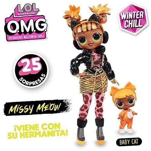 Puppe – GIOCHI PREZIOSI – LOL Surprise OMG Winter Chill Missy Meow & Baby Cat – Mehrfarbig – Mit Miniatur