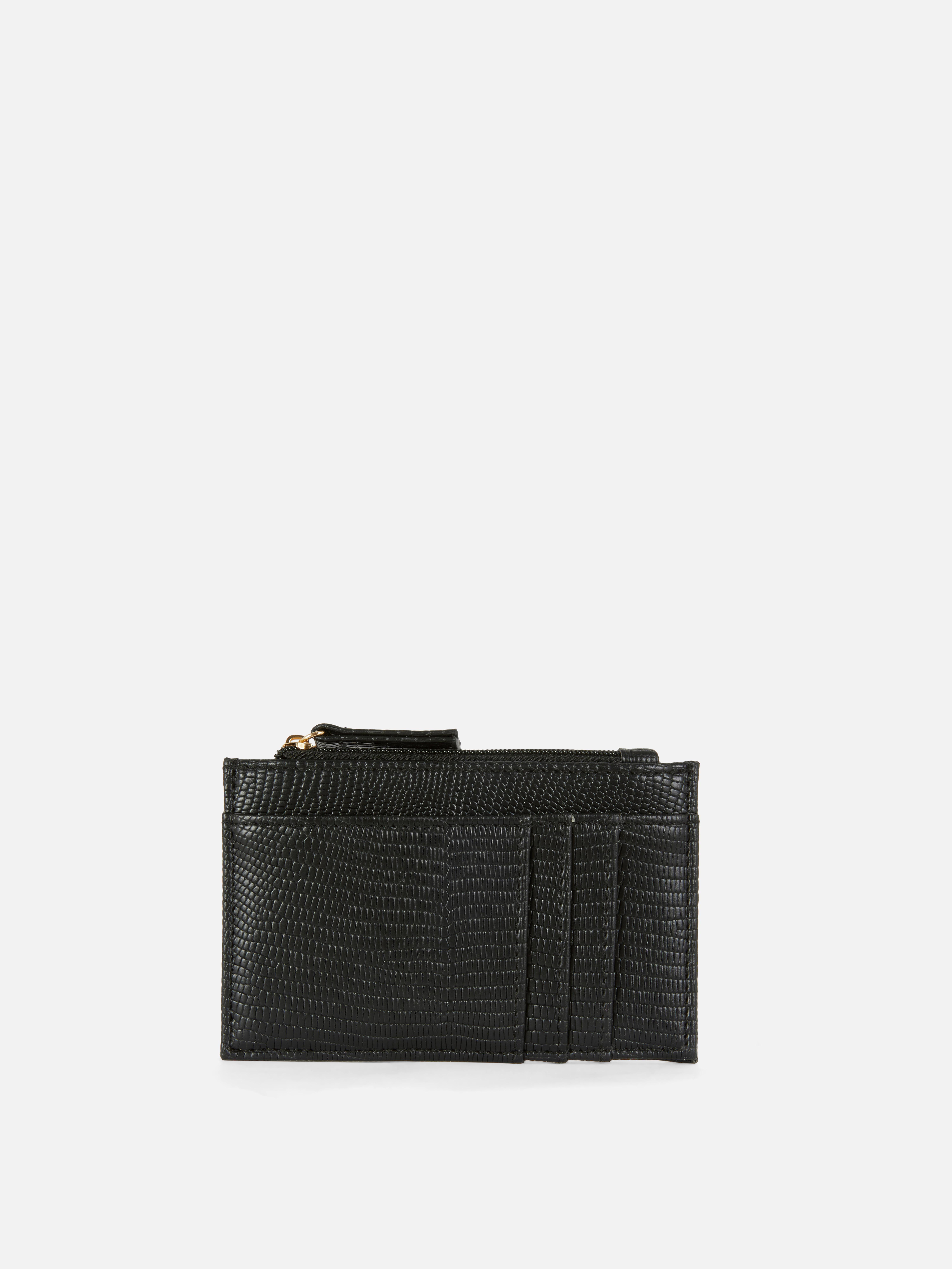 Portcard cu textură de piele de șarpe. Portcard elegant și compact, cu compartiment cu fermoar, ca alternativă la portofelul clasic.