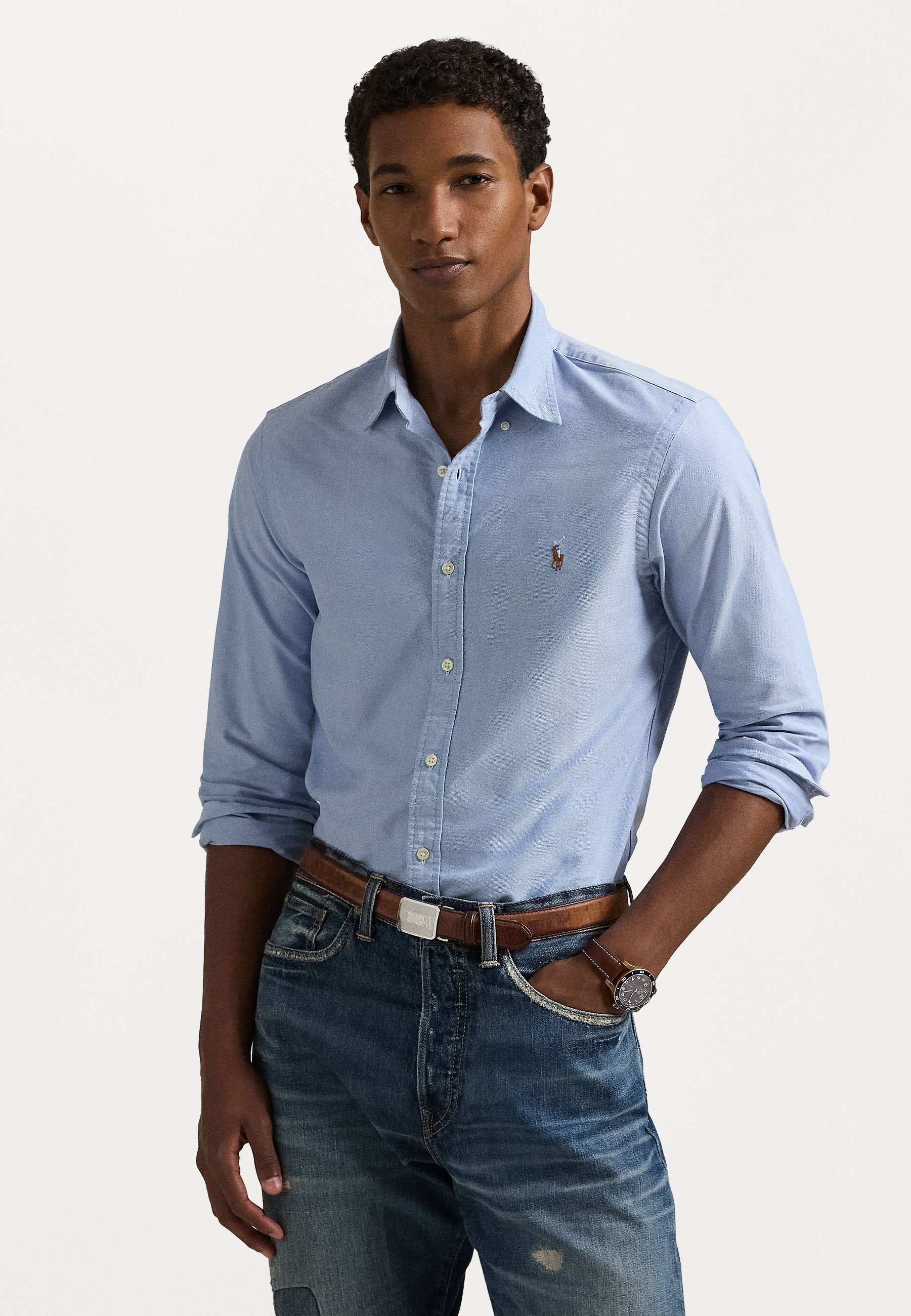 Polo Ralph Lauren SLIM FIT OXFORD SÄRK - Särk - sinine