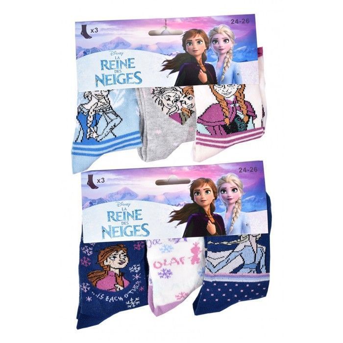 Calcetines - Frozen - Paquete de 9 pares - 78% algodón - Sorpresa - Niña