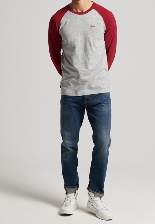 Top s dlouhým rukávem Superdry & Co - světle šedý melír