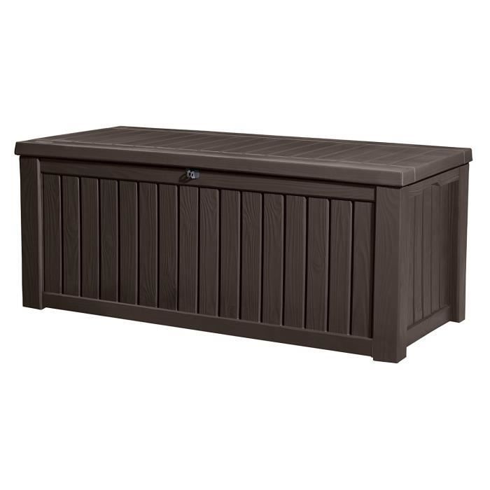 Caixa de jardim Keter 'Rockwood Deck', marrom escuro, 155 x 72,4 cm