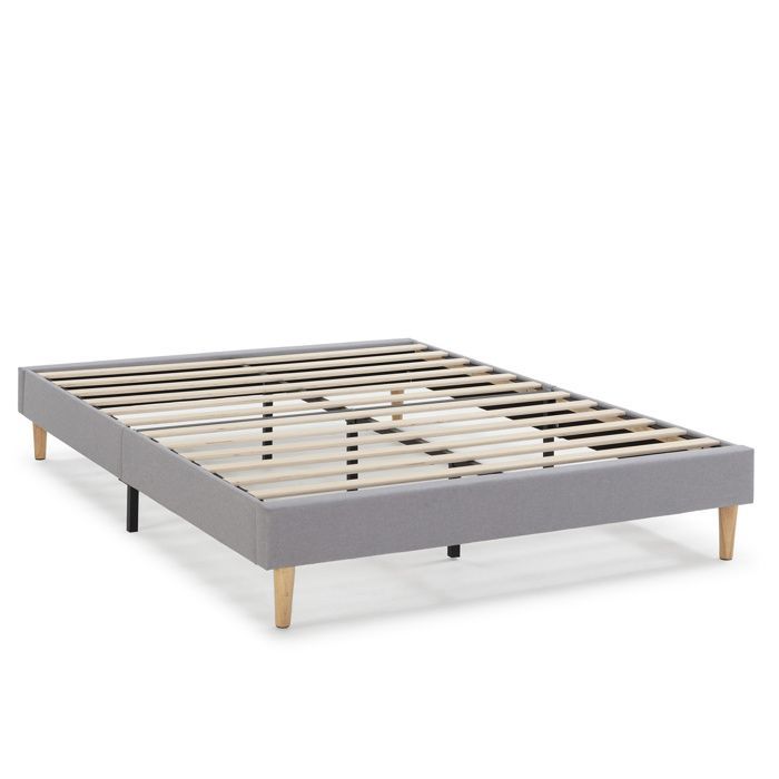 Aura gestoffeerde bedbodem 140x190 cm Lichtgrijs, Hoogte 30 cm