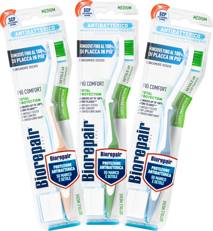 „Biorepair Total Medium“ dantų šepetėlis, vidutinio kietumo