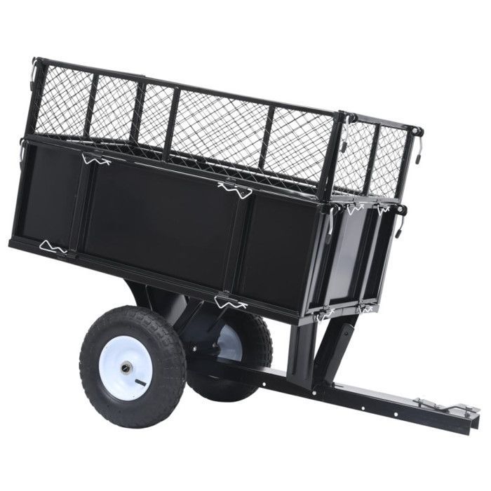 Remolque basculante para cortacésped, capacidad de carga de 150 kg.