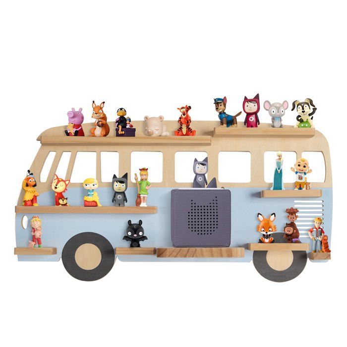 Étagère magnétique, pour Tonie Box et Tonies, Jusqu'à 20-25 Tonies, Murale Étagère pour boîte à Musique pour Enfant, Bus Bleu