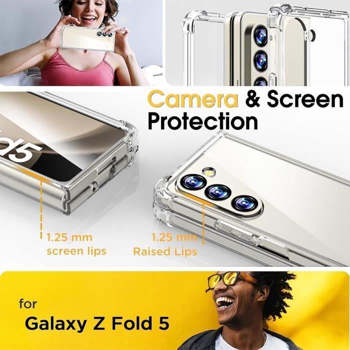 Coque de protection - BOOLING - pour Samsung Galaxy Z Fold 5 - Silicone - Transparent - Antichoc