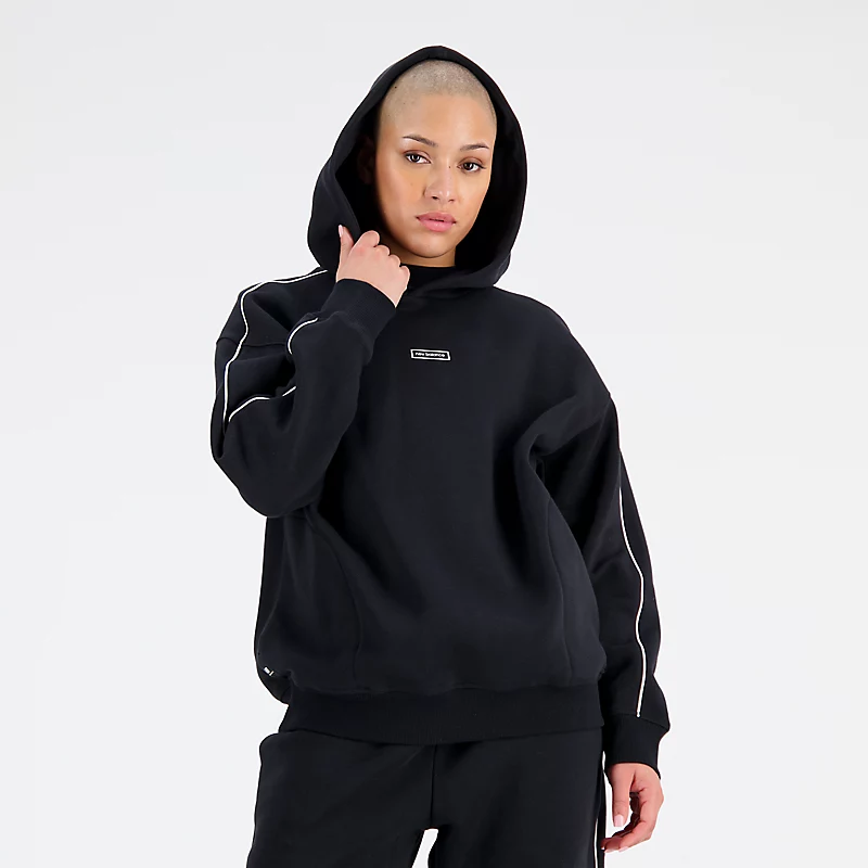 Bluza z kapturem Femme Essentials Brushed Back Fleece Oversized - CZARNY