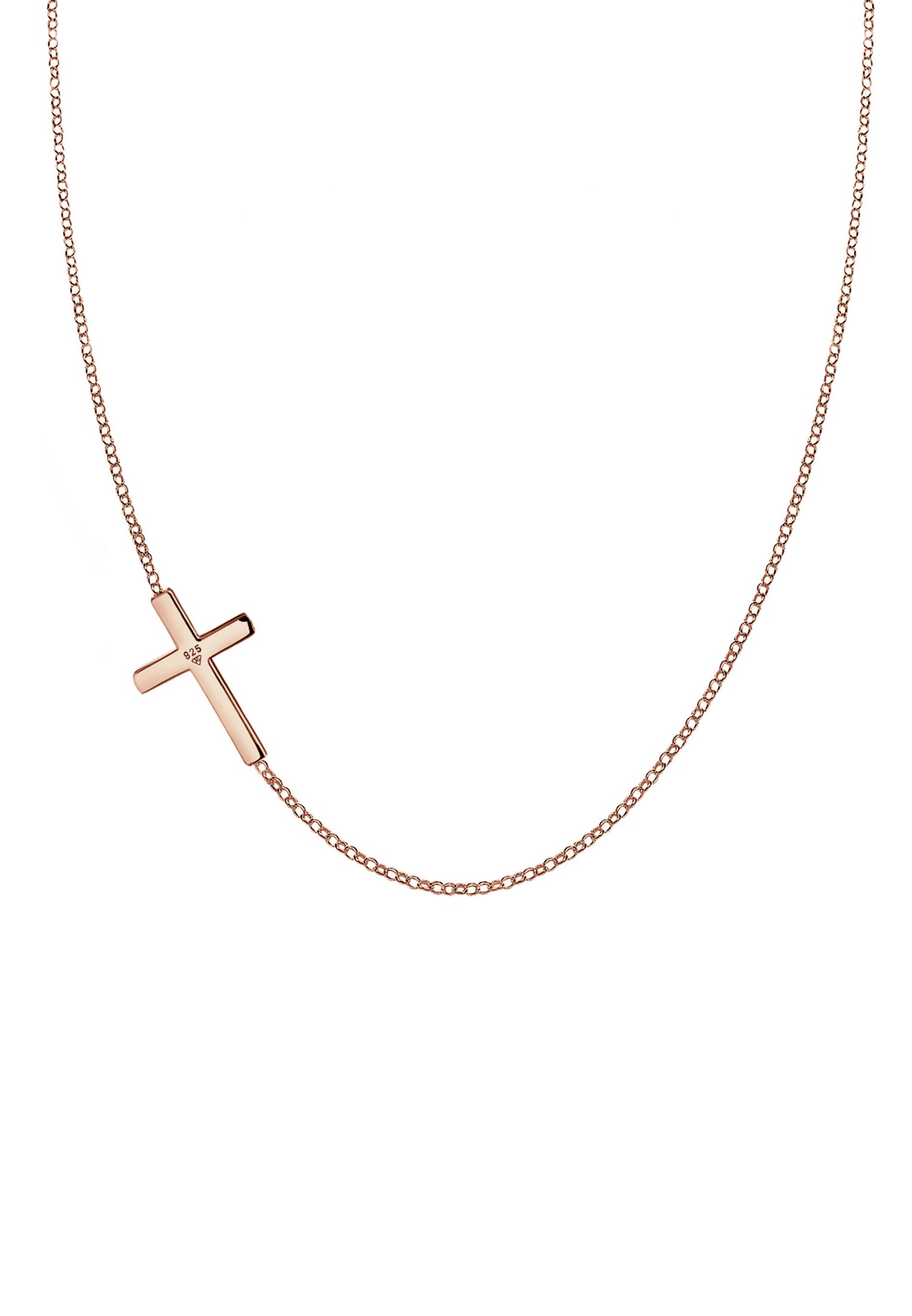 Elli Femmes Croix Pendentif Religion Basique en Argent Sterling 925 Plaqué Or