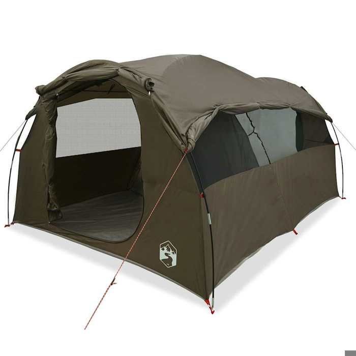 Tienda de campaña tipo túnel familiar vidaXL para 6 personas, marrón, impermeable, tienda de campaña, tienda de jardín, refugio para exteriores, tienda de campaña para acampar, refugio 4009576