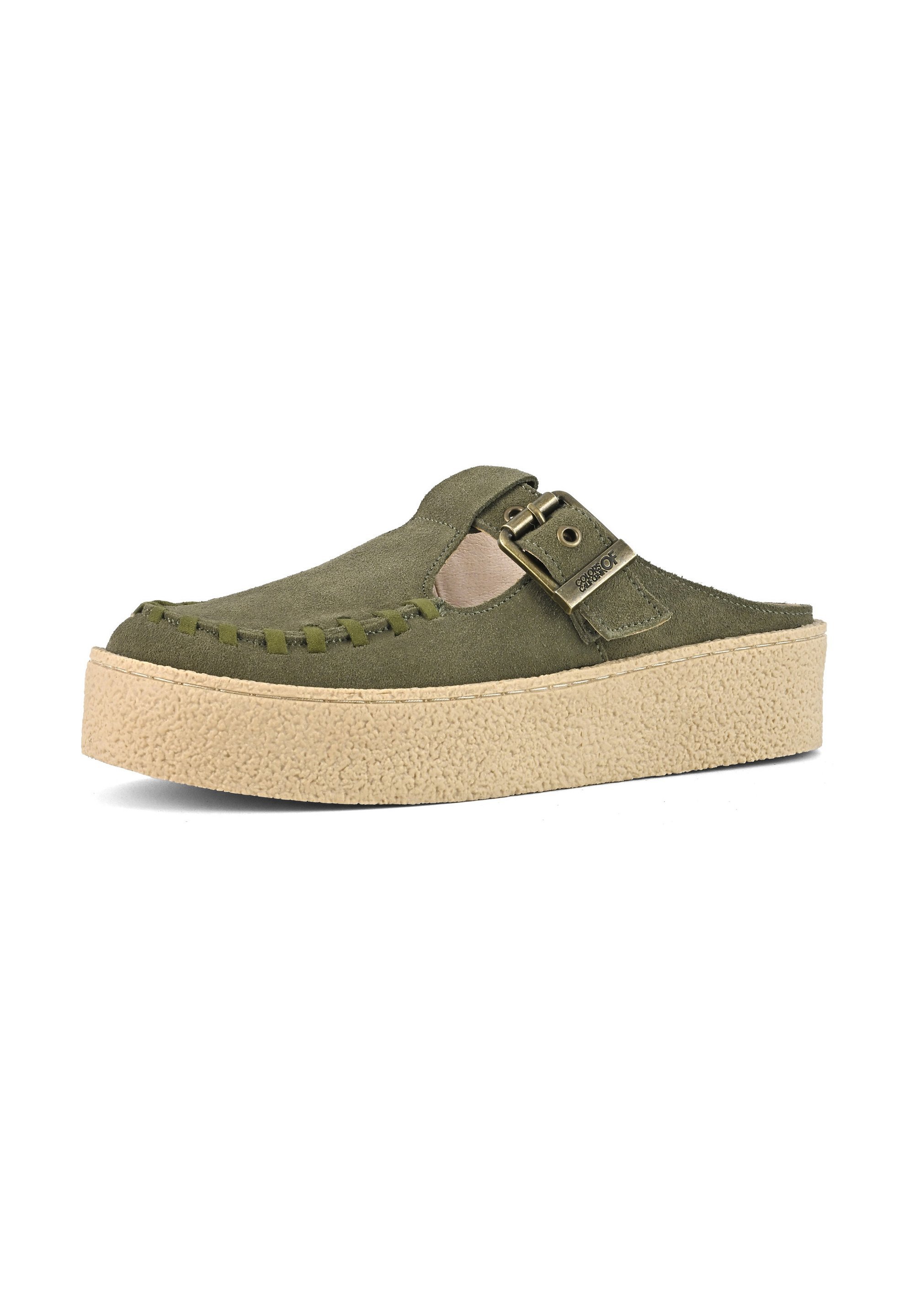 Colors of California SABOT MAXI STITCHINGS - Slippers med hæl - khaki