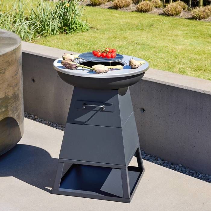 IZALCO barbecue vuurkorf met een diameter van 59 cm en opbergruimte