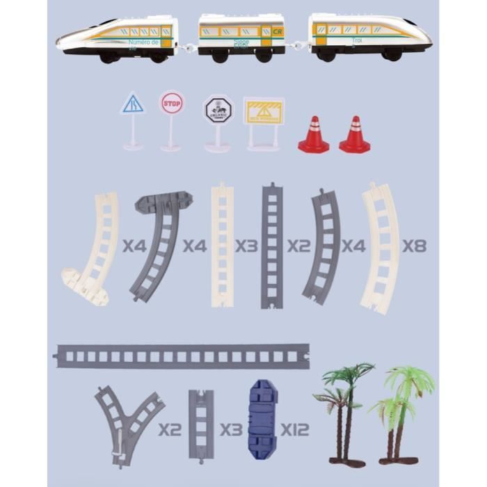 Electric Train Set - MARSEE - Electric Train Track Toys - DIY Double Layer Track - Black - Unisex - Child