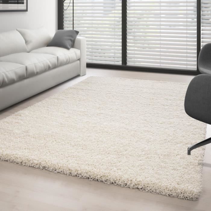 Tapete felpudo para sala de estar - CARPETTEX - Creme - 160 cm - 100% Polipropileno