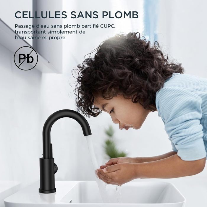 Rubinetto miscelatore monocomando per lavabo, girevole a 360°, acqua calda e fredda.