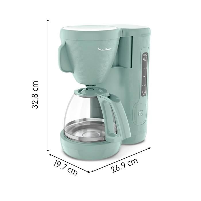 Moulinex Cafetière filtre, Grand réservoir d'eau frontal, Filtre permanent, Morning FG2M1310