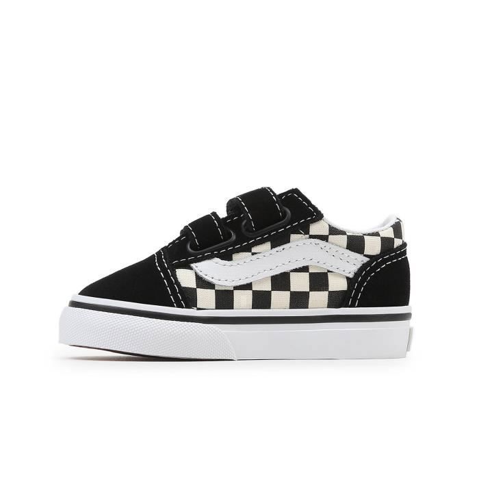 Scarpe per neonati e bambini piccoli - VANS - Old Skool Primary Check V - Nero - Tessuto - Unisex