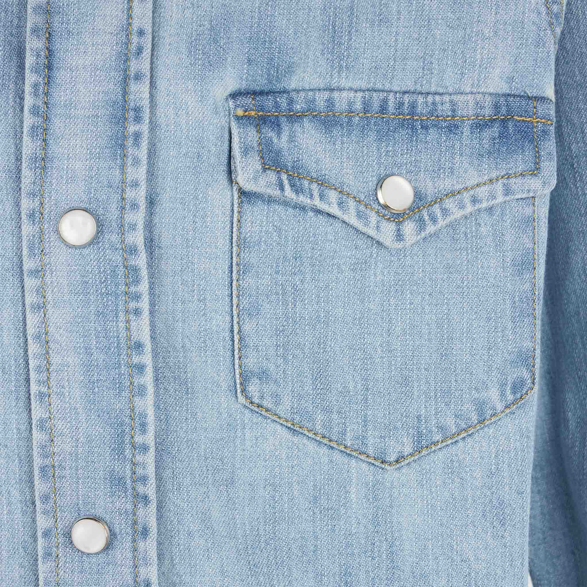 Kinderhemd van linnen en denim