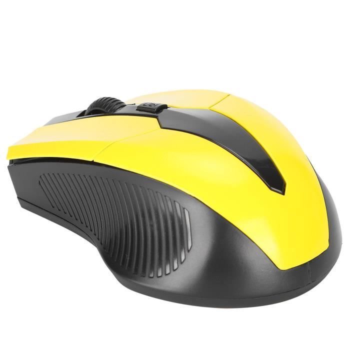 Ratón de ordenador - VVIKIZY - Mini ratón ergonómico con cable - 2,4 GHz - Óptico - Amarillo