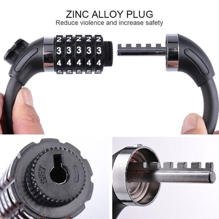 Candado para bicicleta y motocicleta con cable de acero de 120 cm.