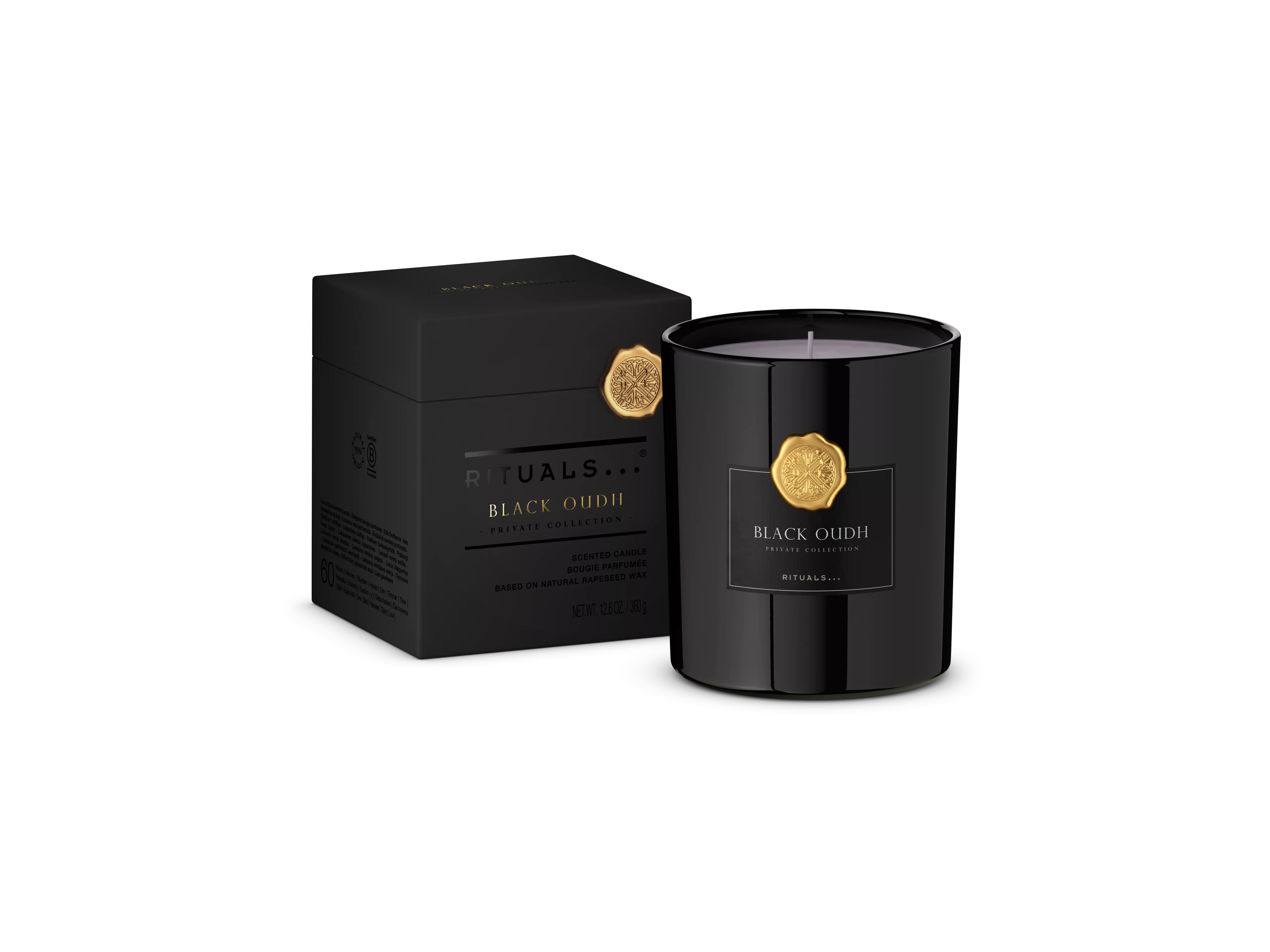 Vela aromática de oud negro