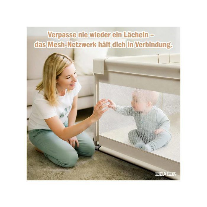 Parc bébé 175x150cm, aire de jeux sécurisée pour enfants avec structure en filet, idéal pour une utilisation en intérieur