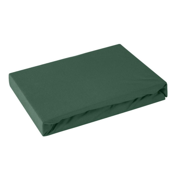 Prześcieradło jersey z gumką 160x200 zielone ciemne 125 g/m2