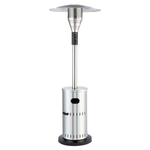 Solid patio heater, including weather protection cover