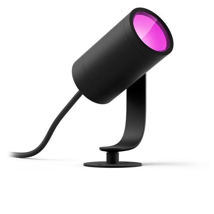 Foco de jardín - PHILIPS HUE - Lily - Luz blanca y de color - Negro - Bajo voltaje - Extensión - IP67