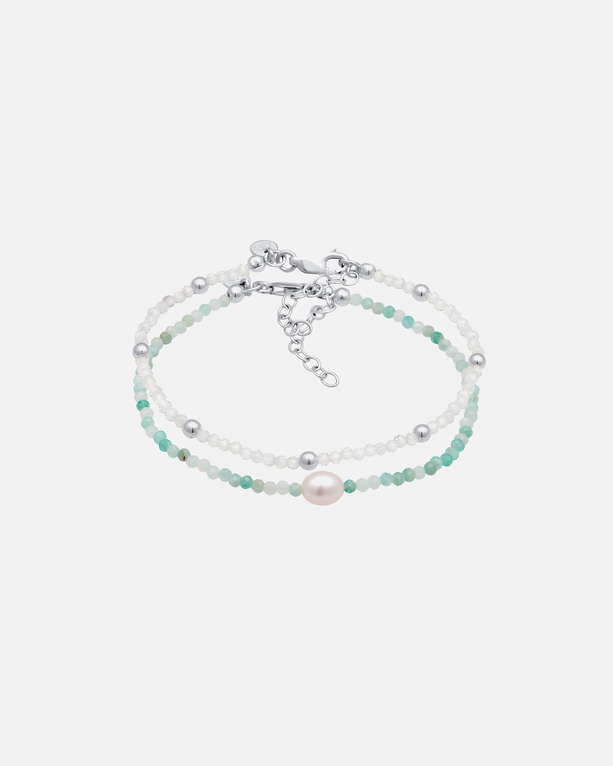 Elli PREMIUM Elli PREMIUM Bracelet Femmes set perles avec pierre de lune et perle d'eau douce de culture en argent sterling 925