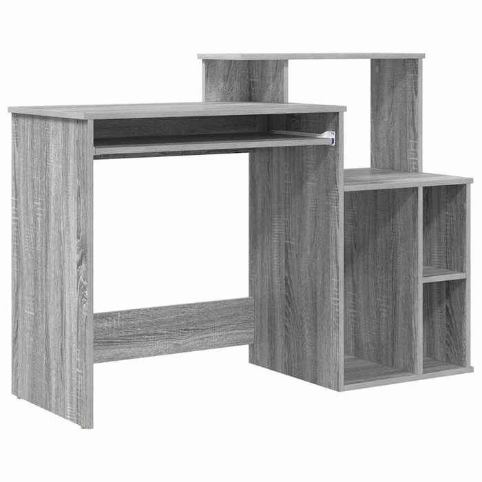 Scrivania Sonoma grigia con contenitore 120,5 x 44 x 88,5 cm - Stile contemporaneo
