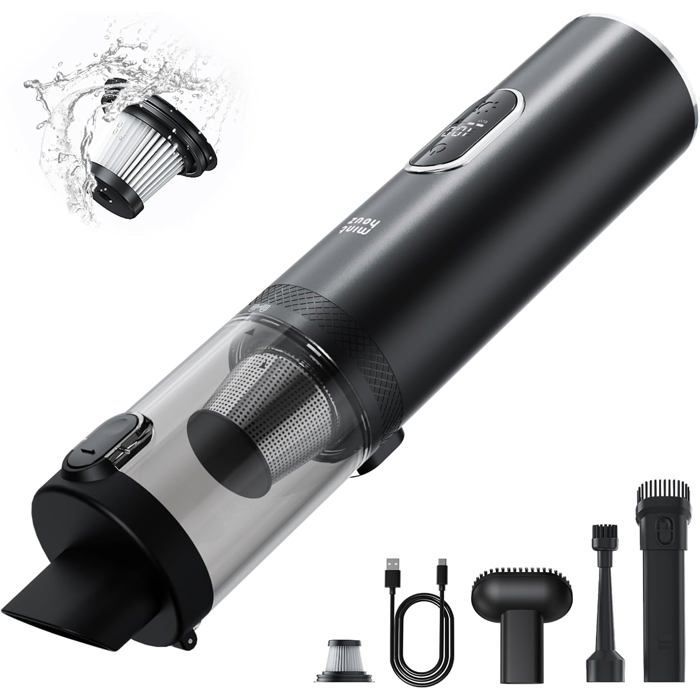 16000Pa Handheld Vacuum Cleaner, Brushless Motor Tabletop Vacuum, Handheld Vacuum for Car/Car Keyboard/Home/Office