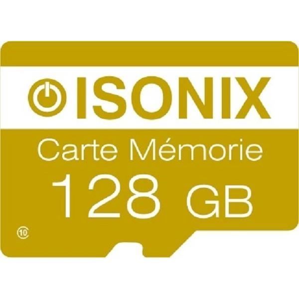 ISONIX Micro-SD Memory Card - 128GB - Class 10 - Yellow - Adapter Included