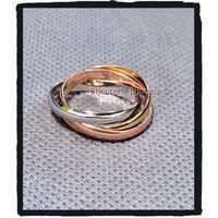 Alianza de boda tricolor de tres anillos - BIJOUXIA - Chapada en oro de 18 quilates - Joyería de alta calidad