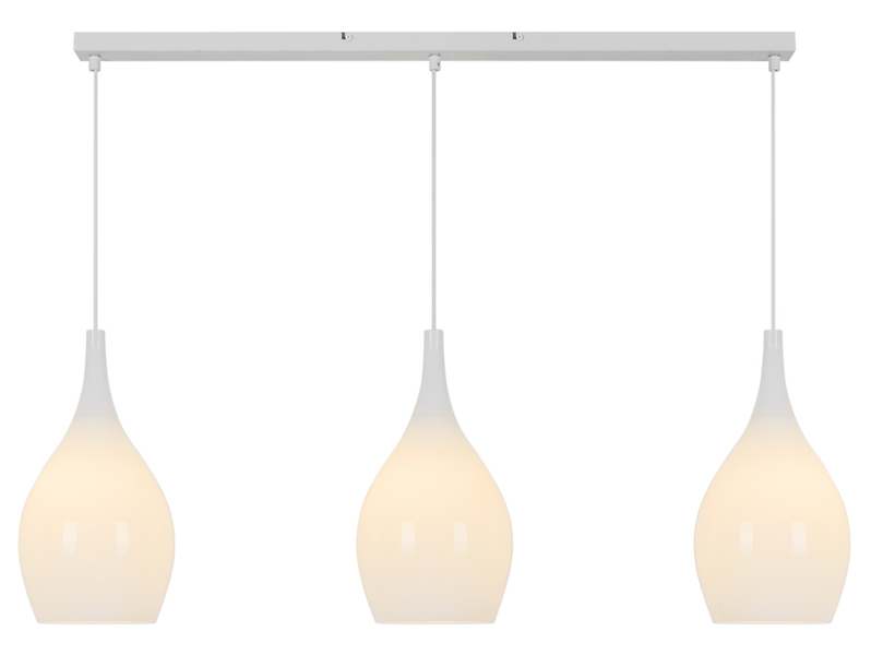 Lampa wisząca Blanco 3-punktowa szklana biała