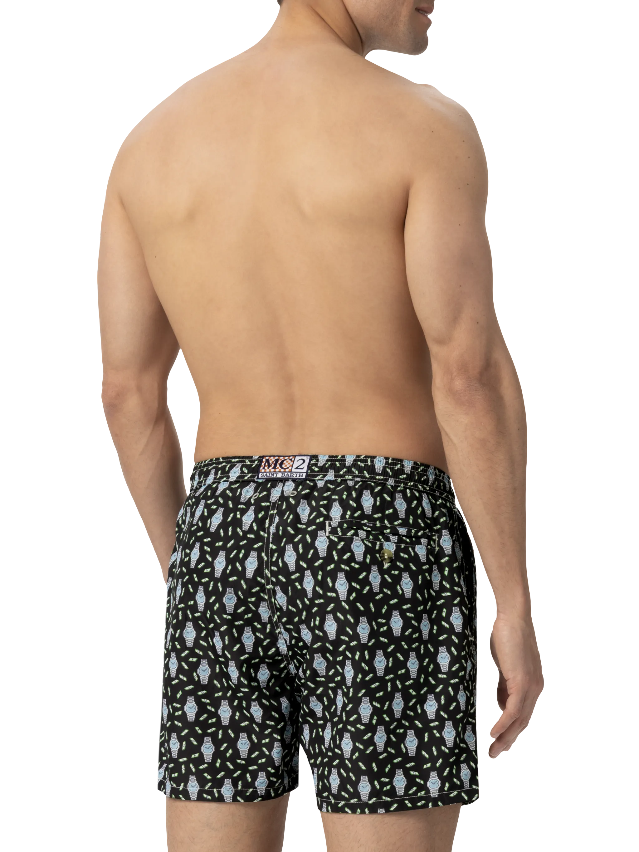 Zwemkleding met verlichtingseffect in lichtgewicht stof met klokprint.