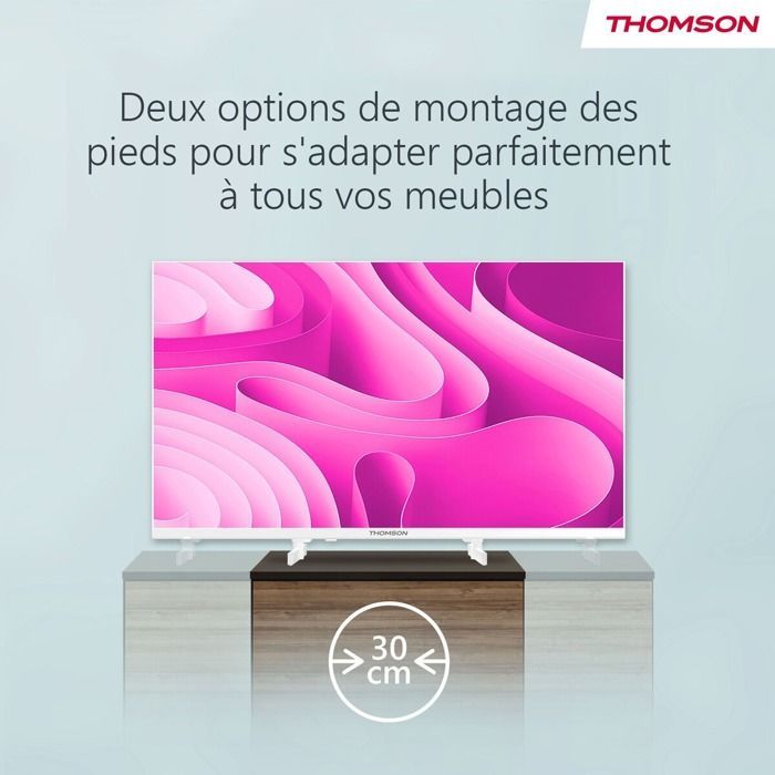 Televisore LED Thomson 24HG2S15CW con adattatore da campeggio 12V, HD 60Hz, 60cm, 2025