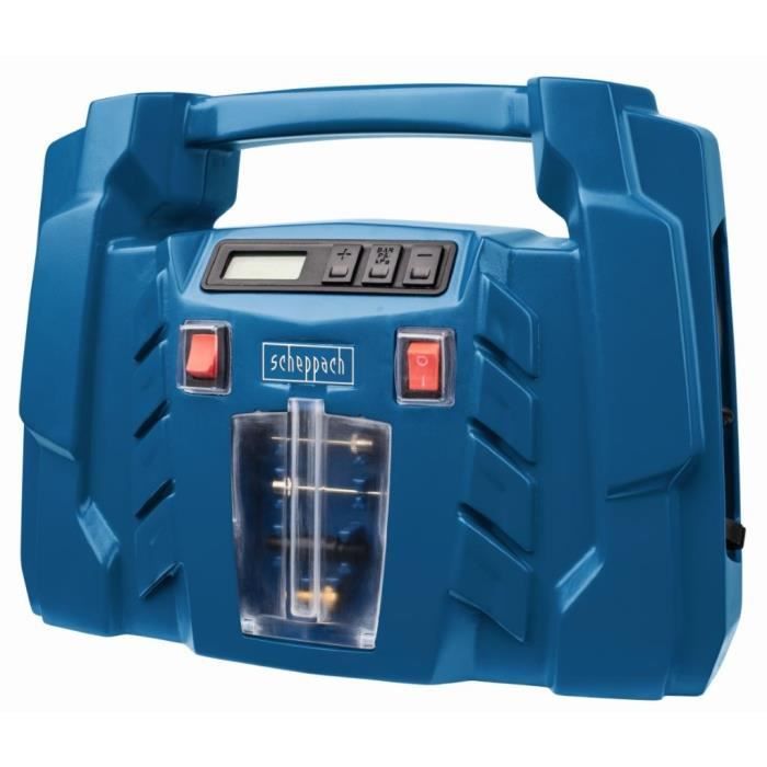 Compressor portátil com controle eletrônico de pressão - Scheppach AIR FORCE 5 - 1500 W - 8 bar (carro/bicicleta/balão)