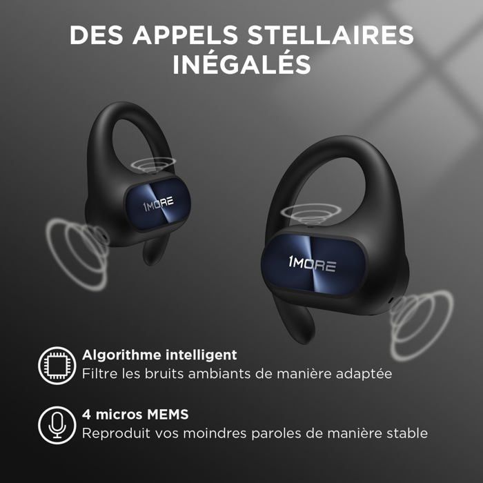 Écouteurs Sans Fil Sportifs - 1MORE - S30 - Bluetooth 5.3 - Autonomie 30H - IPX5