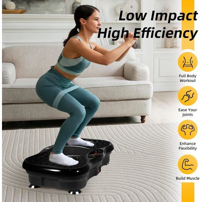 Plateforme Vibrante– EVOLAND - 10 Niveaux - 5 Modes De Programme - Bluetooth Intégré - avec Télécommande - 150 kg Max