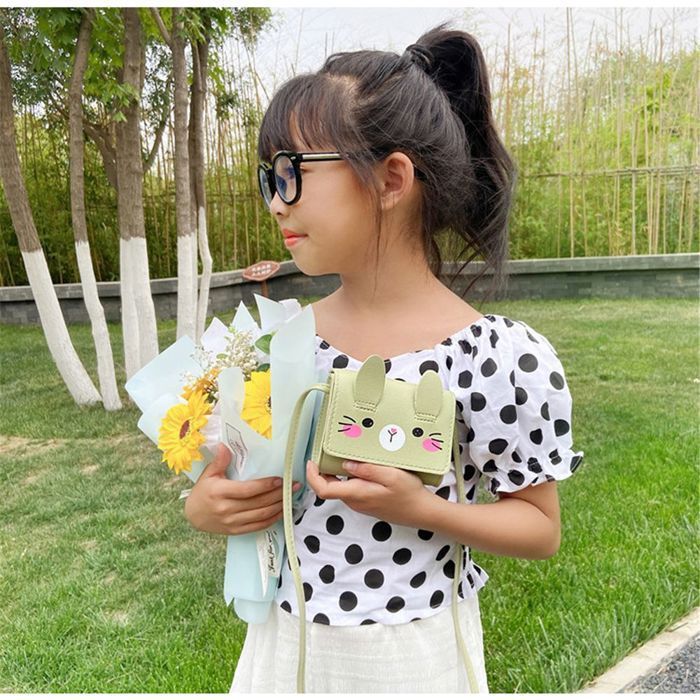Sac à bandoulière à cordon pour enfants violet Sac à bandoulière en peluche Petit lapin Sac à main décontracté Cadeau mignon