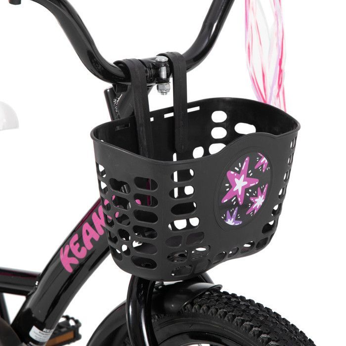Vélo pour enfants - JOYSTAR - 14 pouces - Avec panier et roues d'entraînement -Convient aux enfants âgés de 3 à 5 ans-Adorable- Noir
