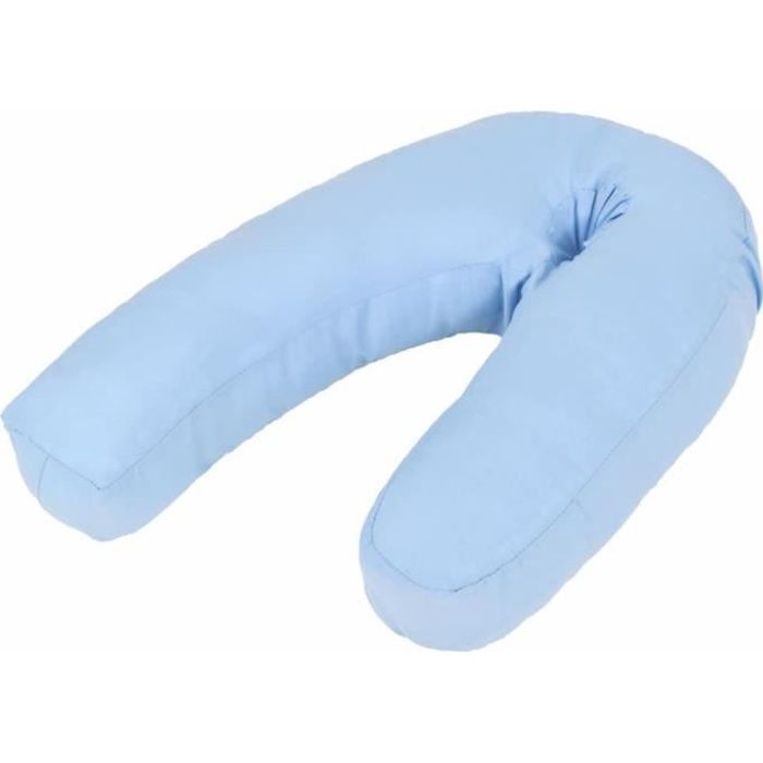vidaXL Coussin de grossesse en forme de J 54 x 43 cm Bleu