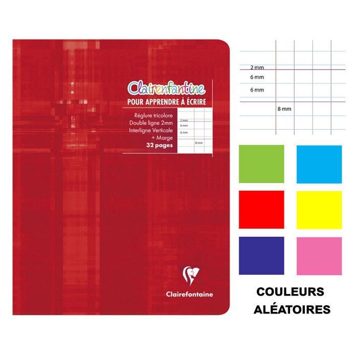 Lernheft – CLAIREFONTAINE – 17 x 22 cm – 32 Seiten – Doppelliniert – Rosa