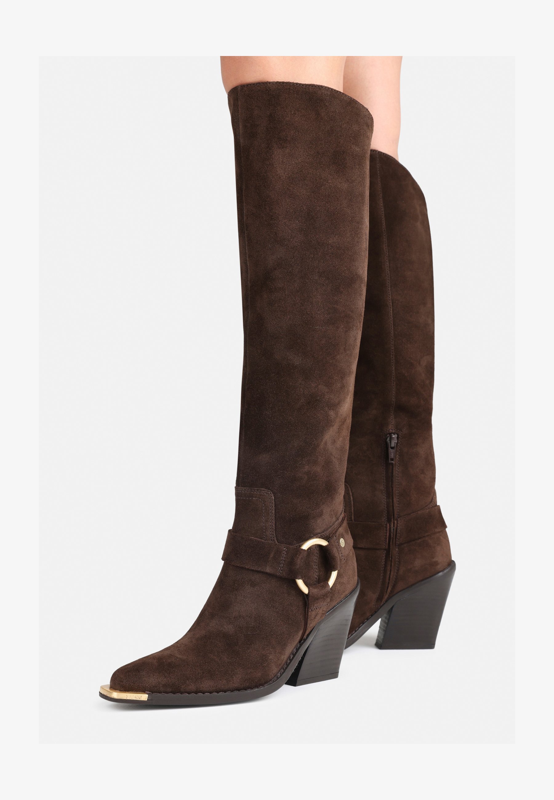 Bottes de cowboy/motard du Bronx - grain de café