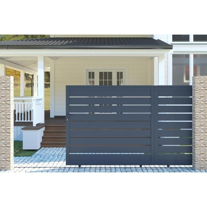 Puerta corredera - Casanoov - VOGEL - 3,5 m de alto (145 cm) - Gris - Aluminio