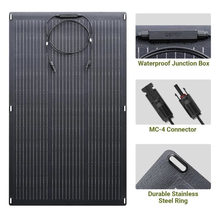 ALLPOWERS 200W Flexibles monokristallines ETFE-Solarmodul, IP68, 260° faltbar, 12V/32V, ultraleicht, 4,1 kg