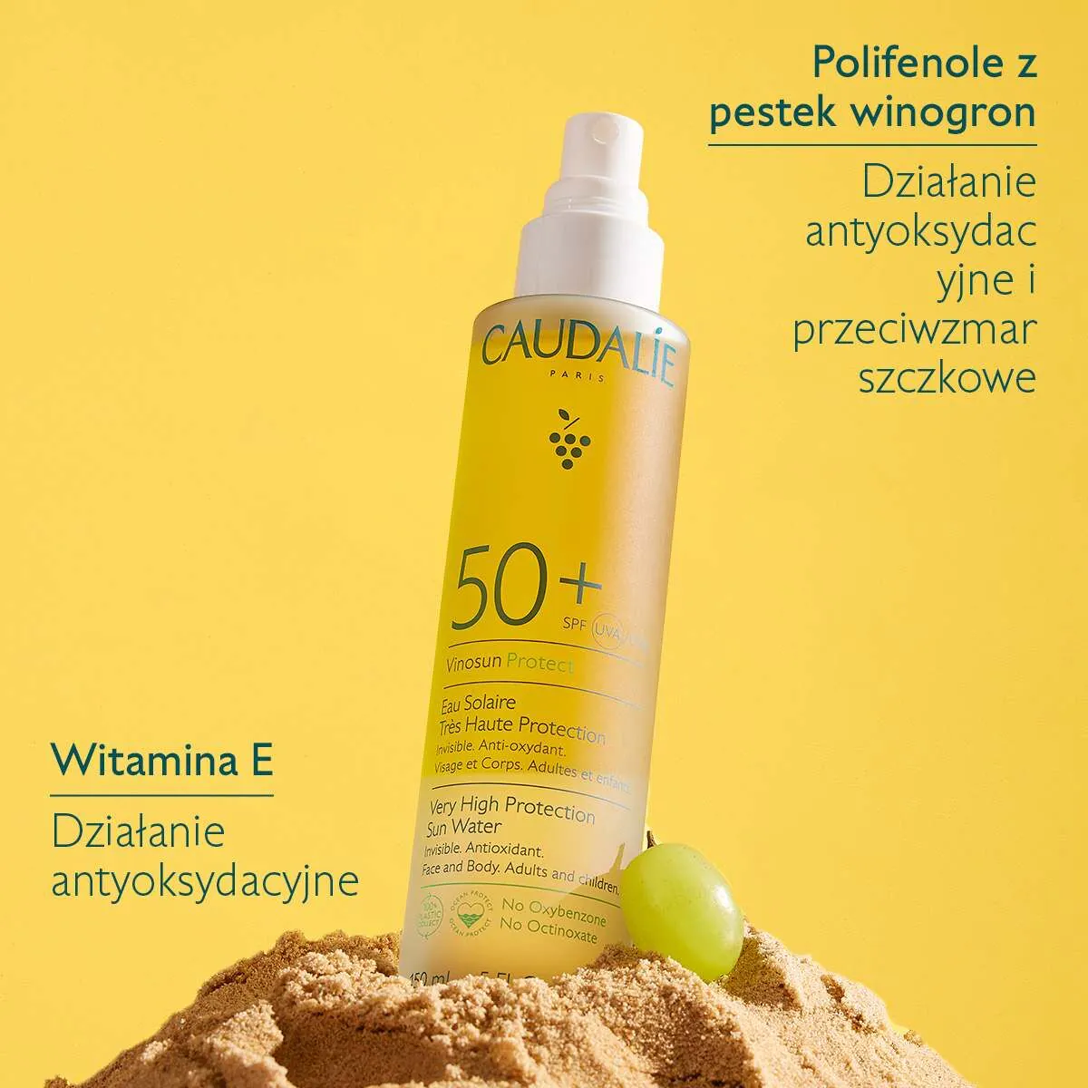 Caudalie Vinosun Protect Woda słoneczna o bardzo wysokiej ochronie SPF50+