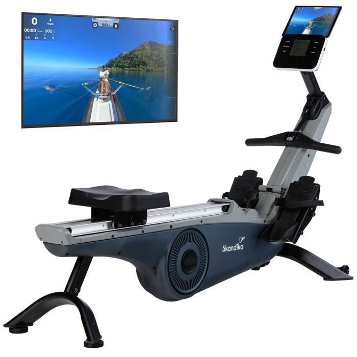 Vogatore indoor Freki – Skandika – Peso massimo 135 kg – Bluetooth – Console con schermo LCD – Blu
