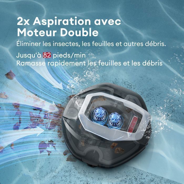 Robot per piscina Ultenic 2026 Pooleco P10, durata della batteria 90 minuti, contenitore della polvere da 2,5 litri, pulizia automatica.